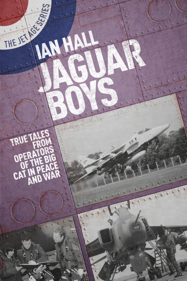 A copy of the book Jaguar Boys by Ian Hall, featuring the SEPECAT Jaguar strike jet on the cover.