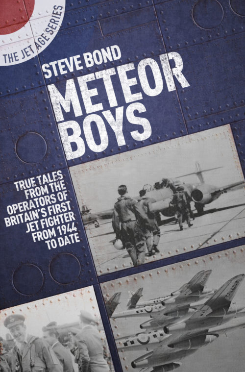 A copy of the book Meteor Boys by Steve Bond, featuring a Gloster Meteor jet fighter on the cover.
