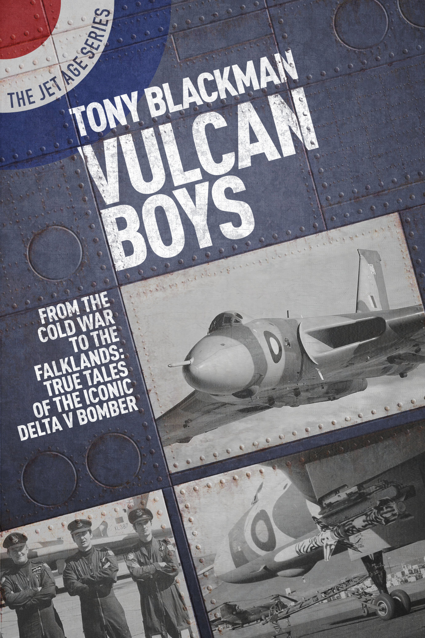 Vulcan Boys - Jet Age Series - Book - Webp - Jet Art Gallery The front cover of the aviation book Vulcan Boys, showing an Avro Vulcan in its camouflage livery taking off with its delta wings clearly visible.